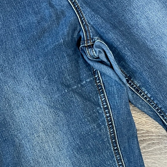 Free People High Rise Stretch Skinny Jeans Blue Denim Distressed Wash - Picture 3 of 7